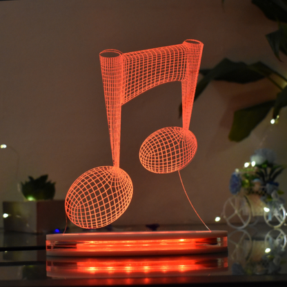 Music Multicolor Acrylic 3D Illusion Lamp with Remote