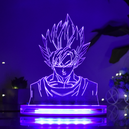 Goku Multicolor Acrylic 3D Illusion Lamp with Remote