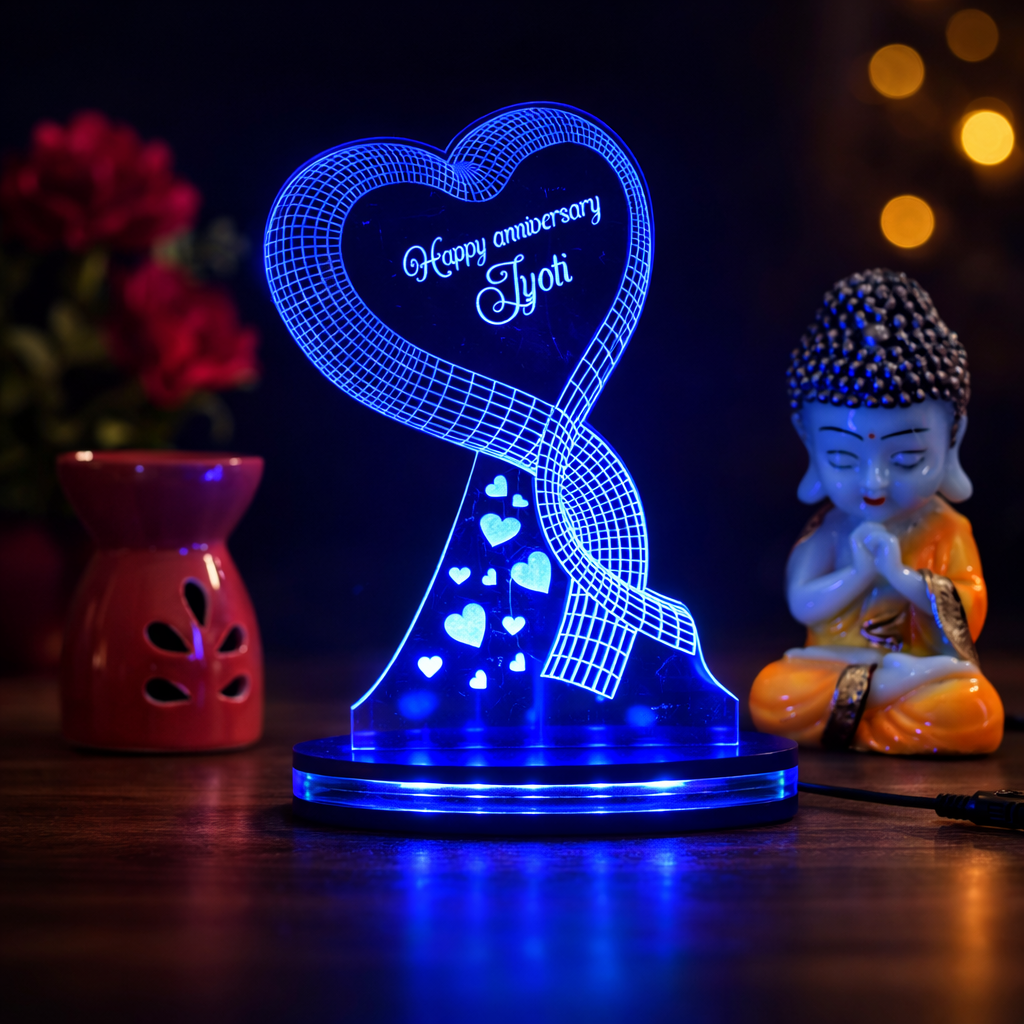 Personalized LED Illusion wishes Lamp With Name (16 Color Changing led With Remote)