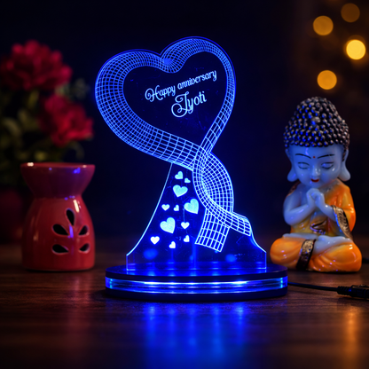 Personalized LED Illusion wishes Lamp With Name (16 Color Changing led With Remote)