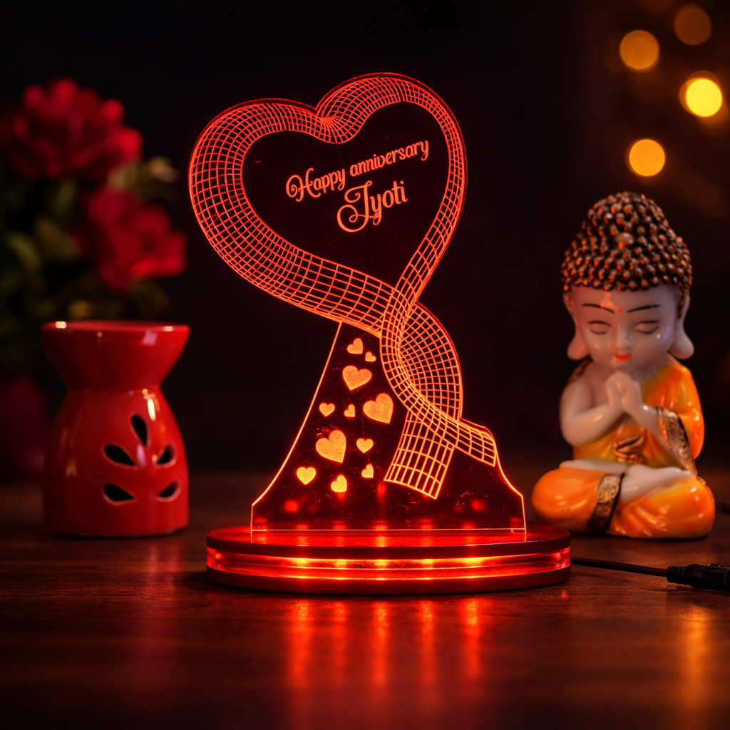 Personalized LED Illusion wishes Lamp With Name (16 Color Changing led With Remote)