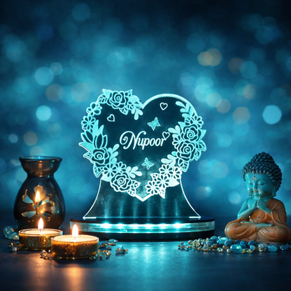 Personalized LED Illusion Friend Gift Heart Lamp With Name (16 Color Changing led With Remote)