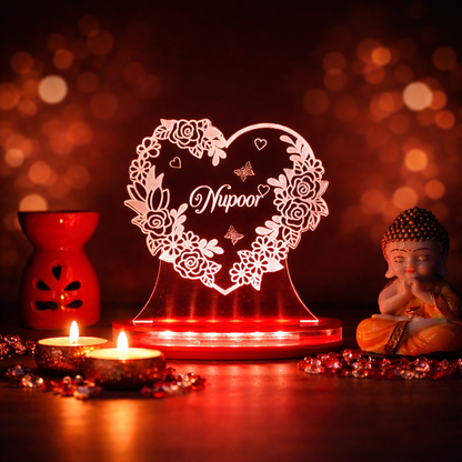 Personalized LED Illusion Friend Gift Heart Lamp With Name (16 Color Changing led With Remote)