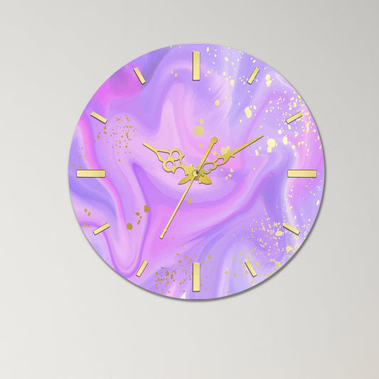 Multicolor Purple Acrylic Wall Clock