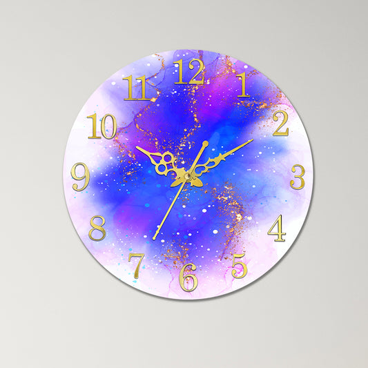 Multicolor Blue and White Acrylic Wall Clock