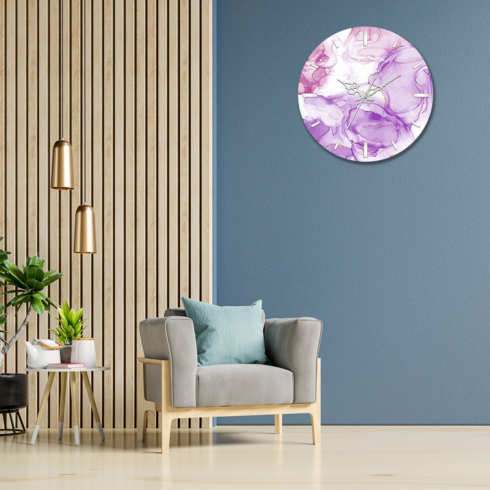 Multicolor Purple and White Acrylic Wall Clock
