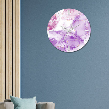 Multicolor Purple and White Acrylic Wall Clock