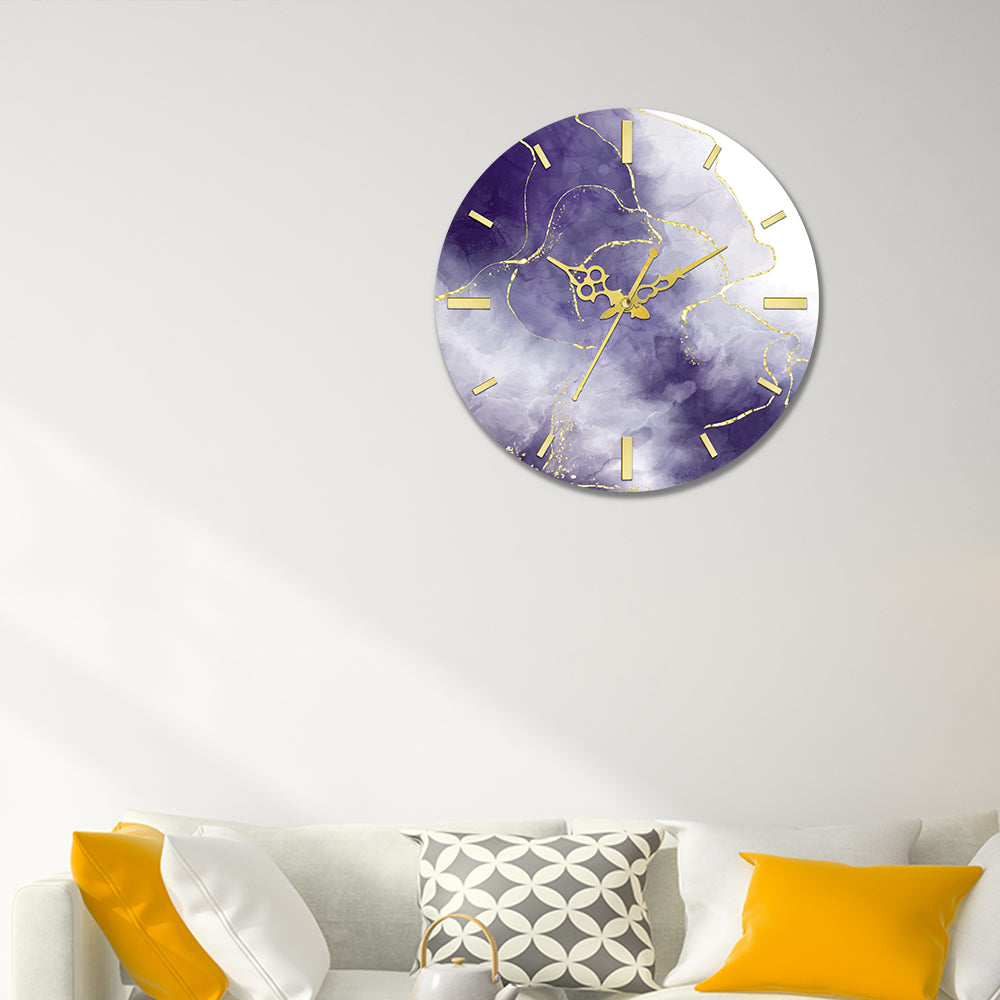 Navy and White Design Acrylic Wall Clock