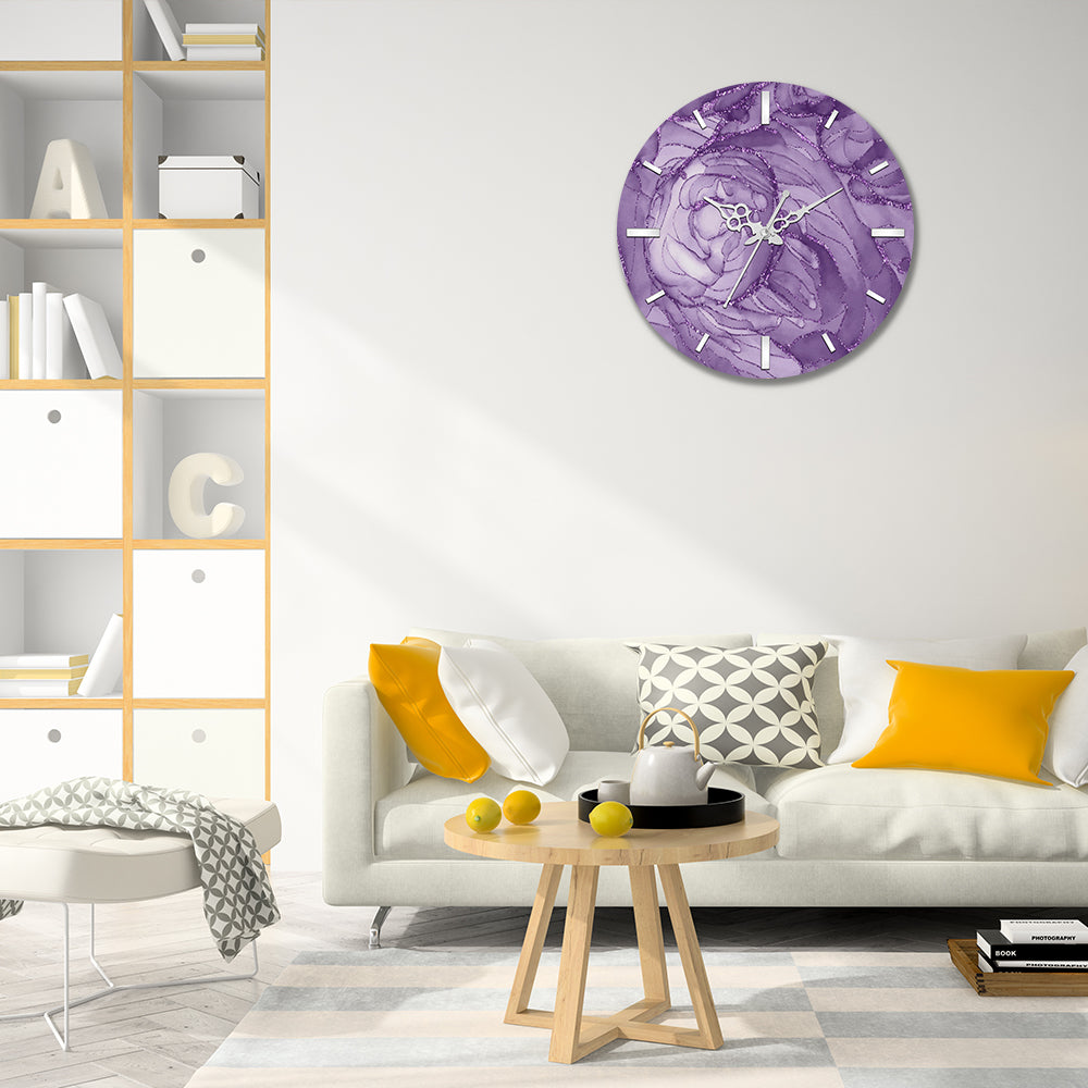 Purple Splash Acrylic Wall Clock