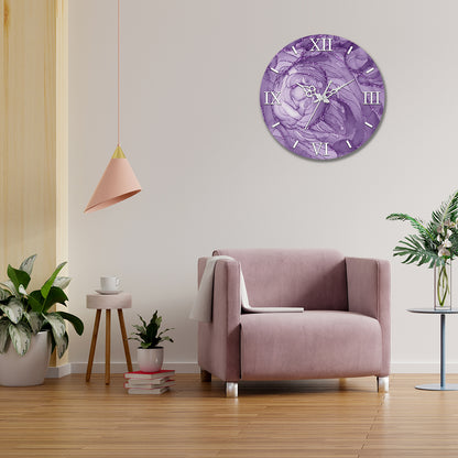 Purple Splash Acrylic Wall Clock
