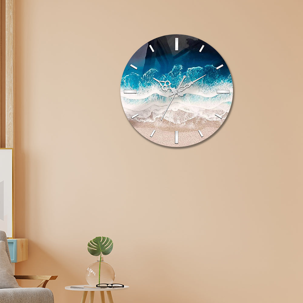 Sea Wave Design Acrylic Wall Clock