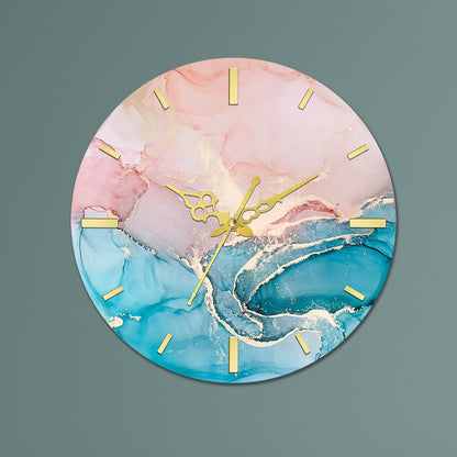 Pink and Blue Acrylic Wall Clock