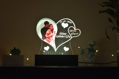 Personalized LED Illusion Valentine's day Lamp With Photo and Name (16 Color Changing led With Remote)