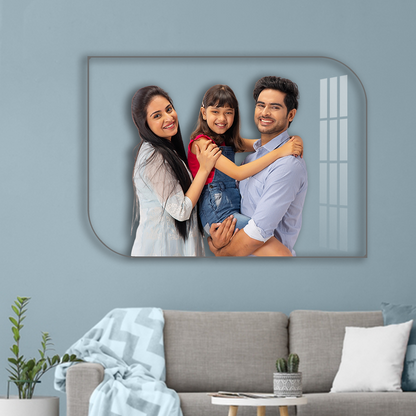 Personalized Rounded Rectangle Acrylic Photo Frame Without Background
