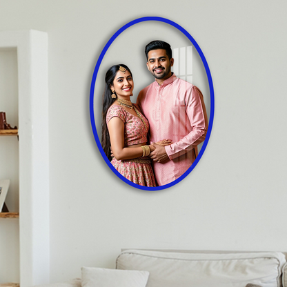 Personalized oval Acrylic Photo Frame Without Background