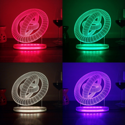 3D Circle Multicolor Acrylic 3D Illusion Lamp with Remote
