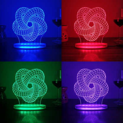 3D Spiral Multicolor Acrylic 3D Illusion Lamp with Remote